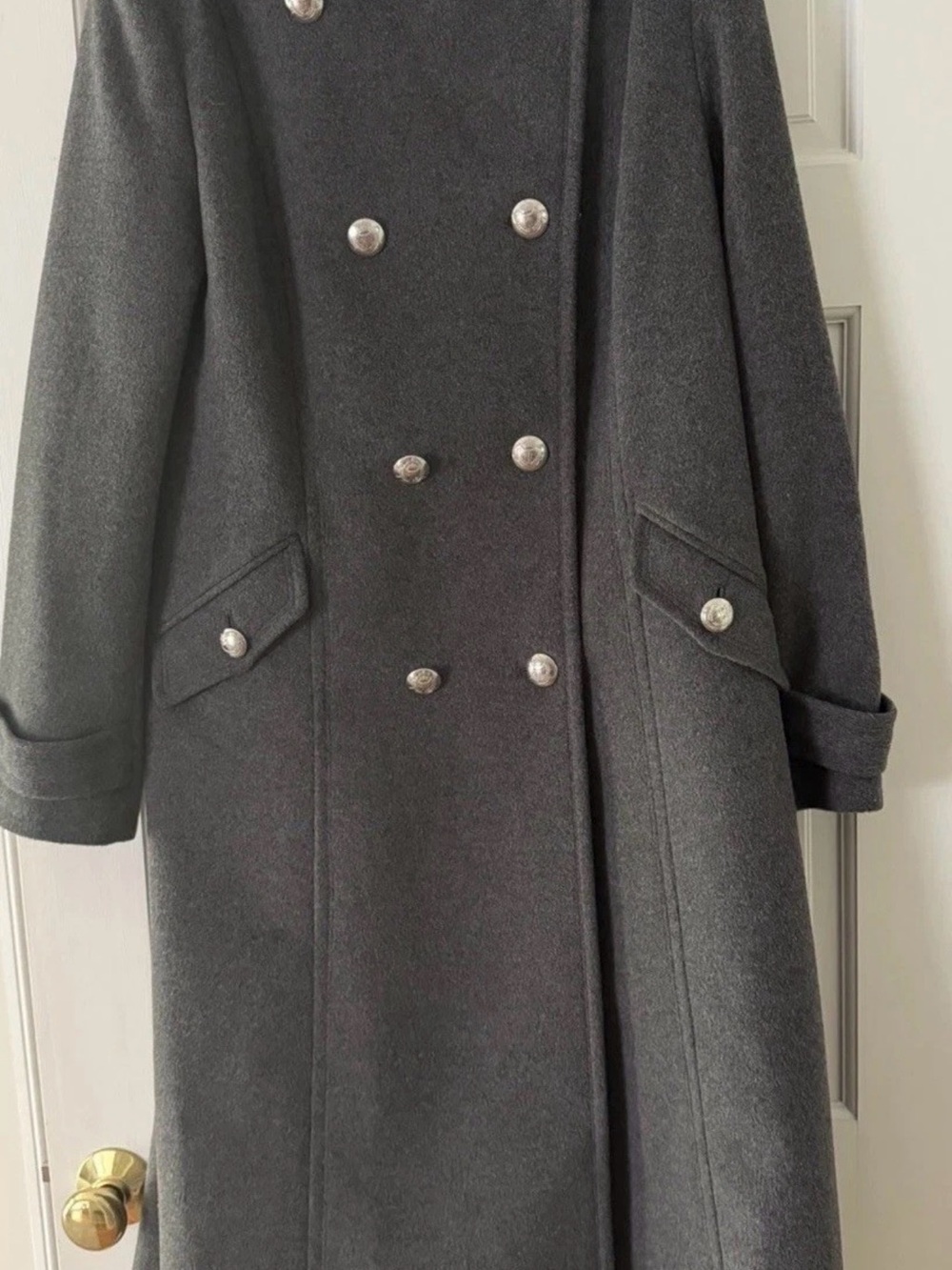 Ralph Lauren Double-Breasted Pea Coat in Charcoal Gray Size 8